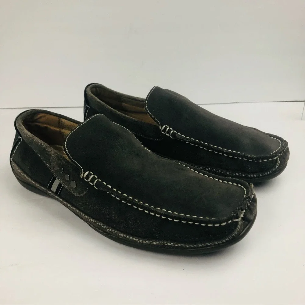 Steve Madden men's gray, loafers Men's Size‎ 9, Leather And Suede